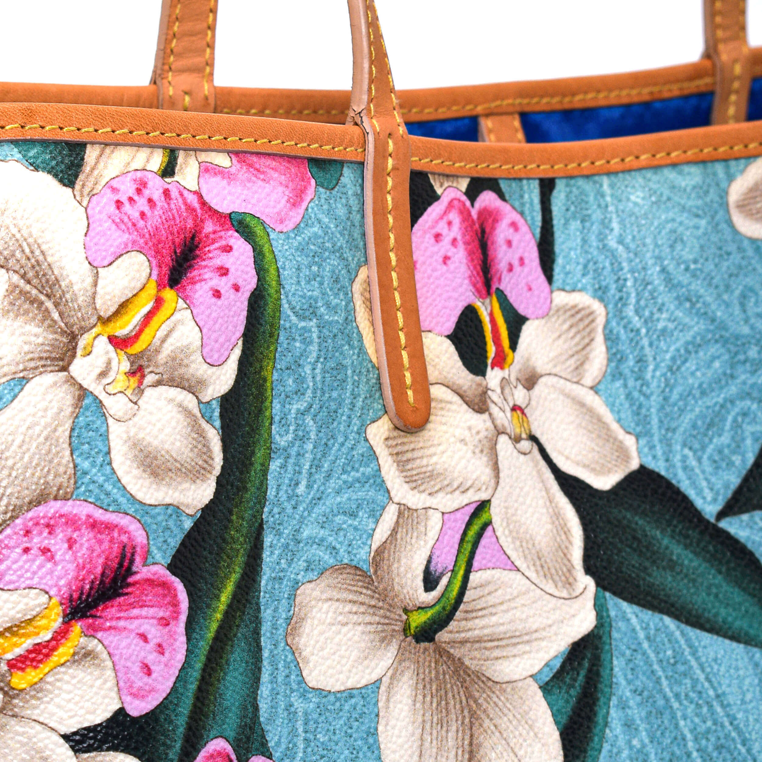 Etro - Blue Canvas Floral Print Tote Bag